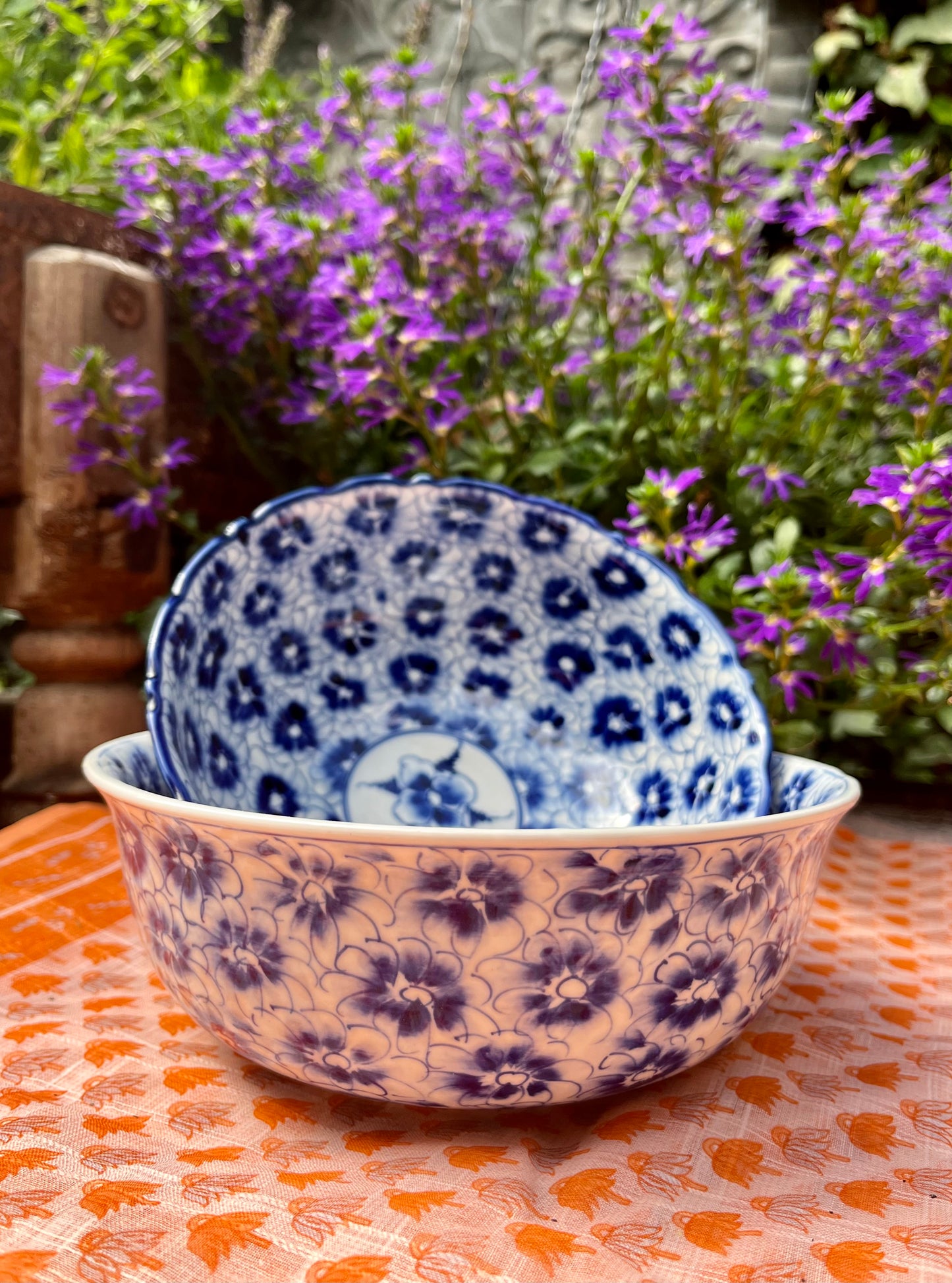 Schaal blauw patroon groot