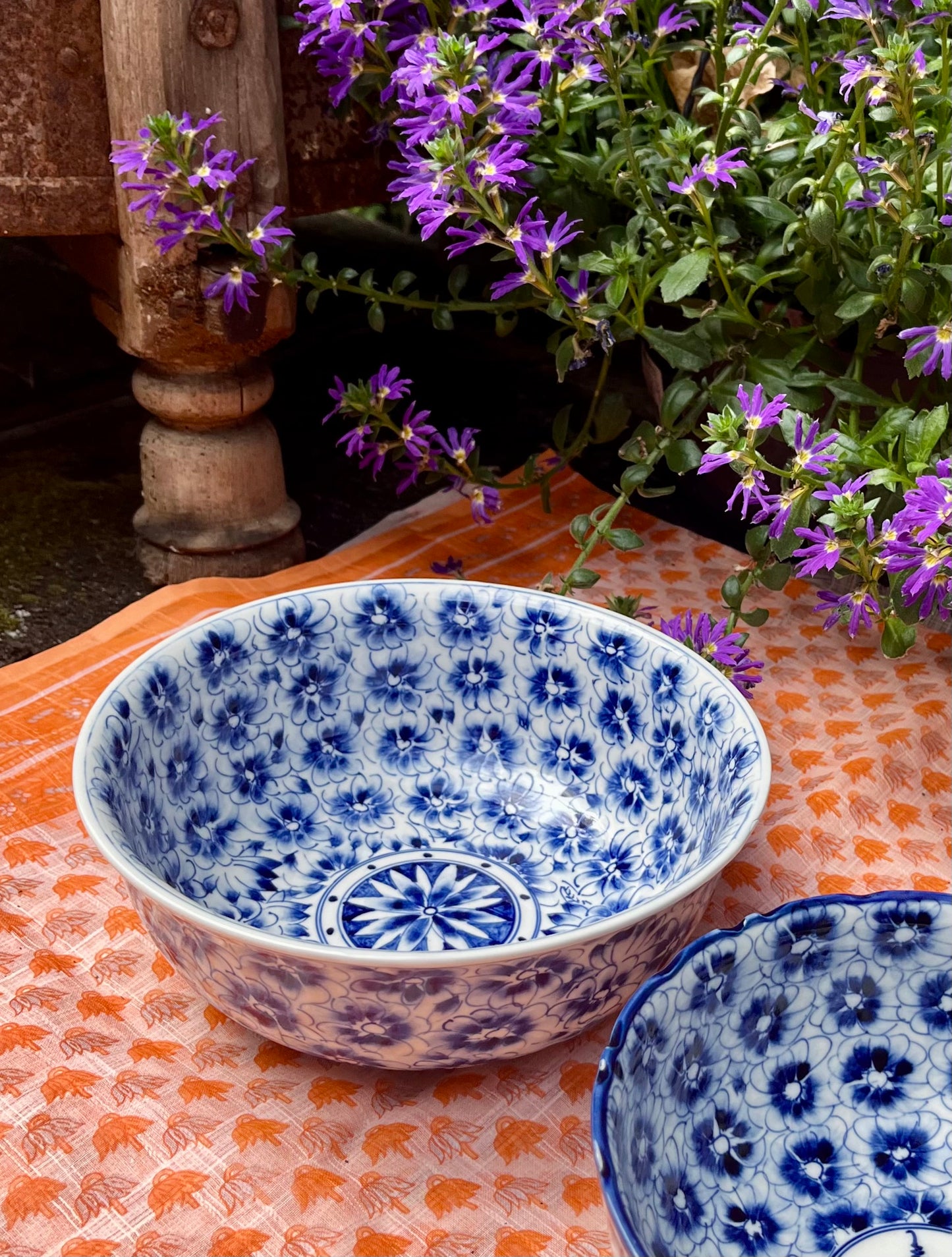 Schaal blauw patroon groot