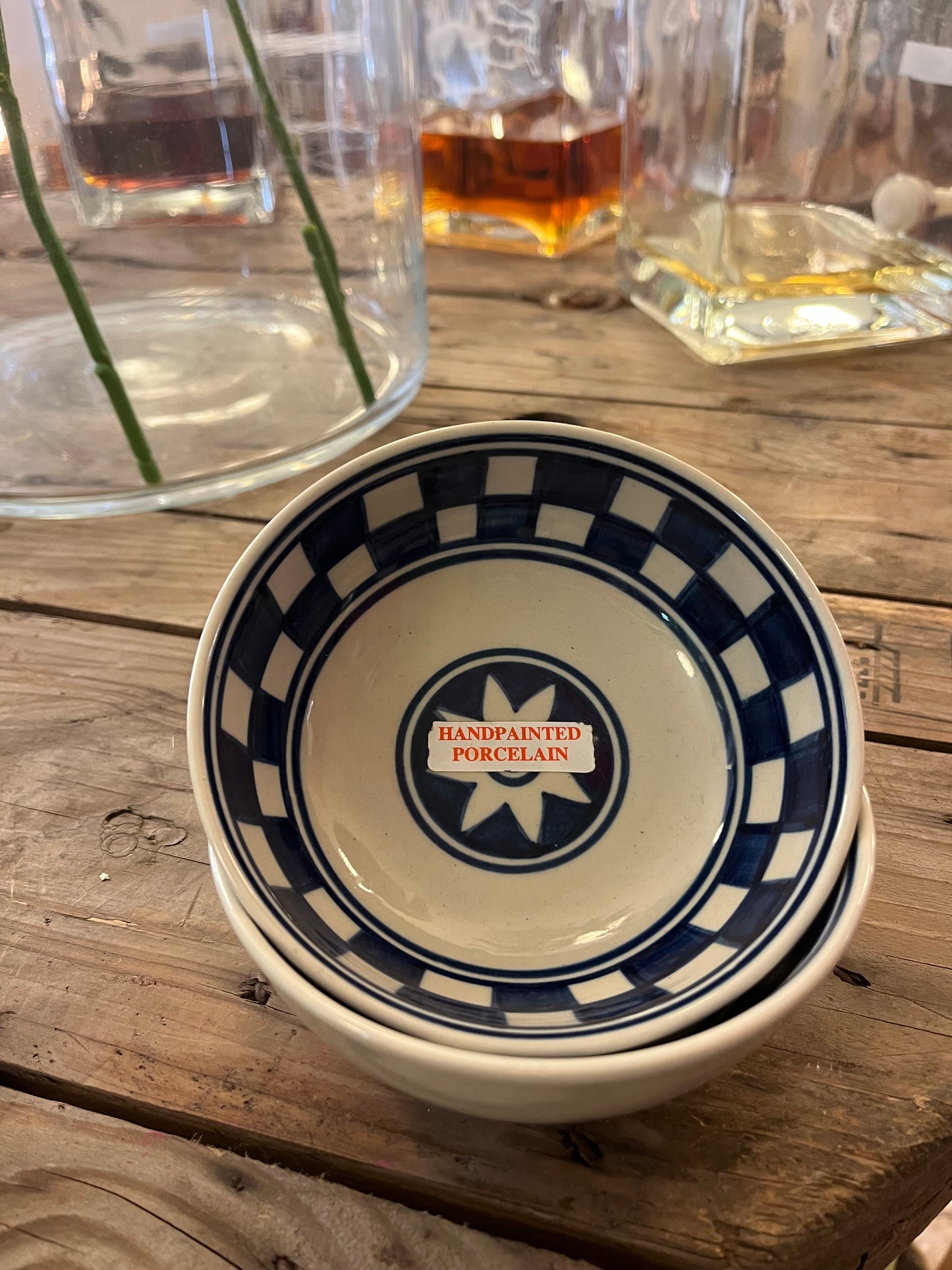 Schaal S Blauw Geblokt