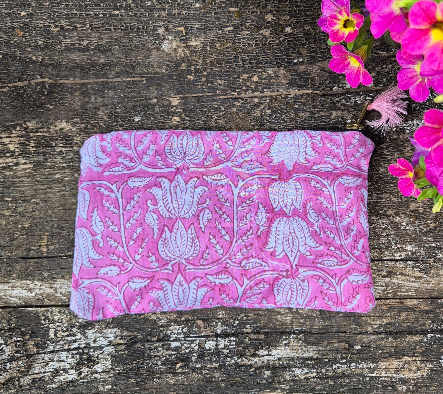 Handgemaakt Toilettasje Roze Gebloemd