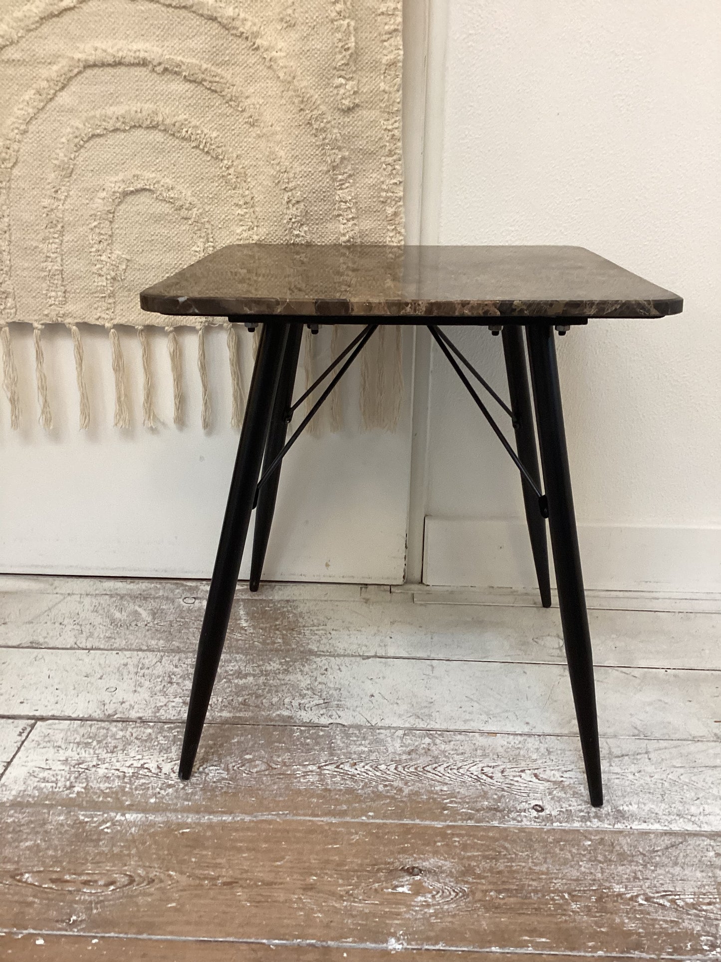 Bijzettafel bruin marmer
