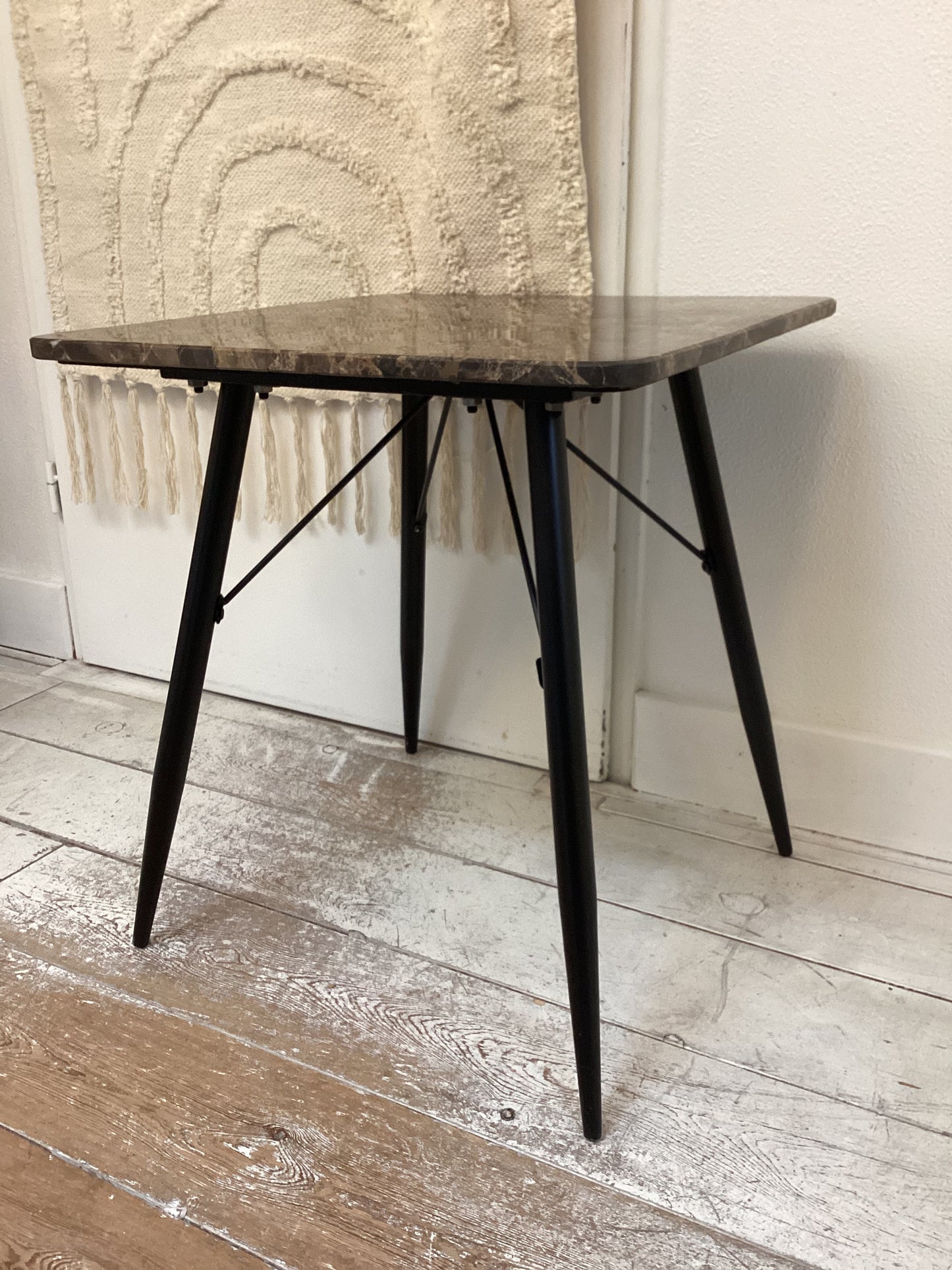Bijzettafel bruin marmer