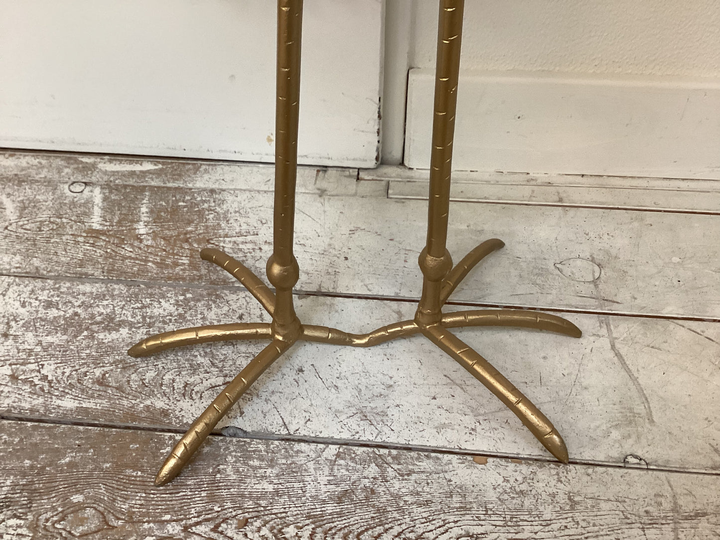 Bijzettafel metaal goud met vogelpoten