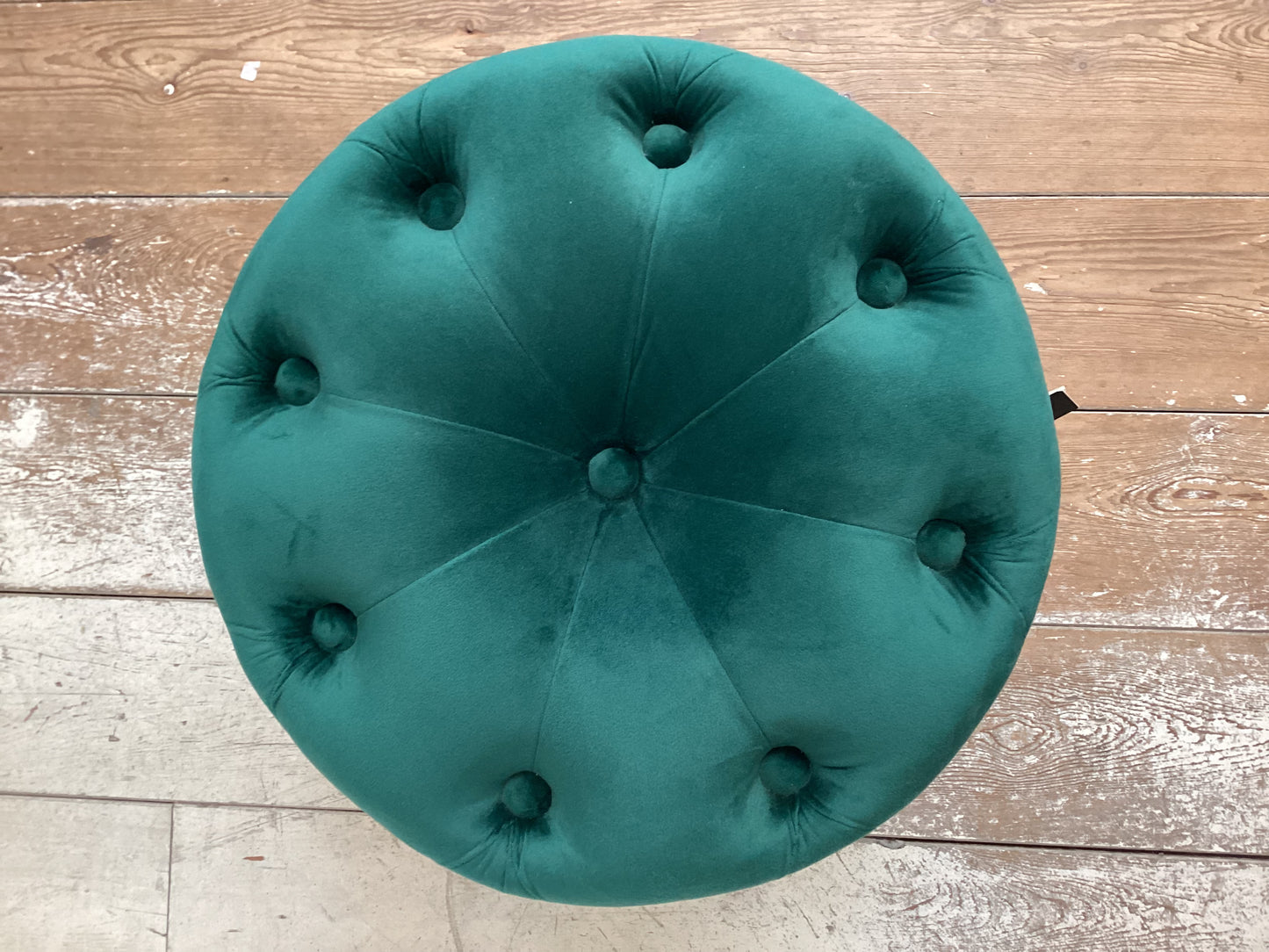 Velvet poef donker groen