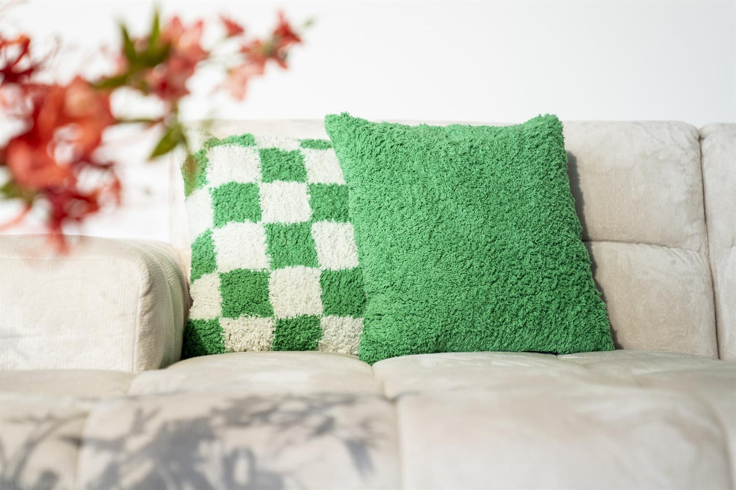 By Boo kussen Chess green 45x45 cm