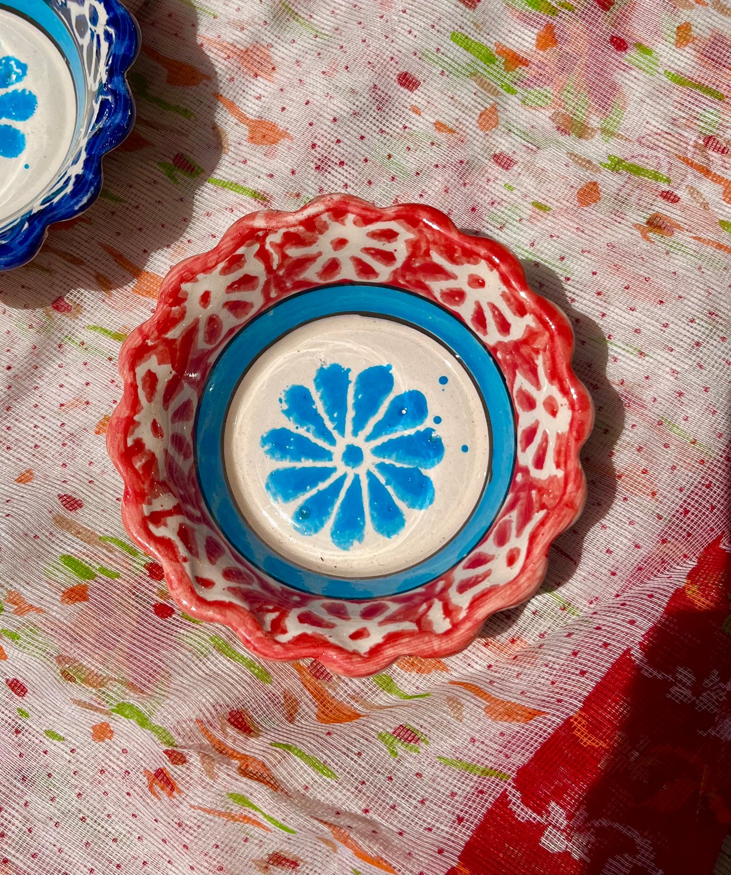 Schaaltje rood/blauw middel