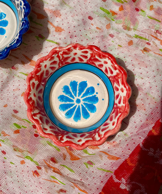 Schaaltje rood/blauw middel