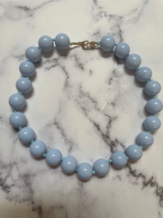 Kralen ketting licht blauw