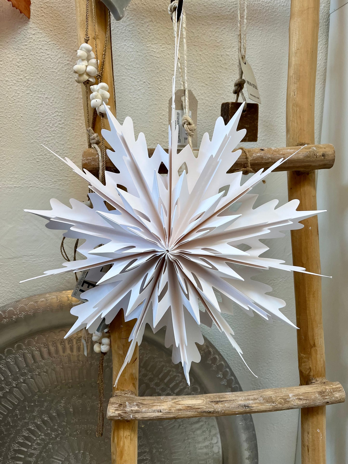 Papieren ornament sneeuwvlok groot