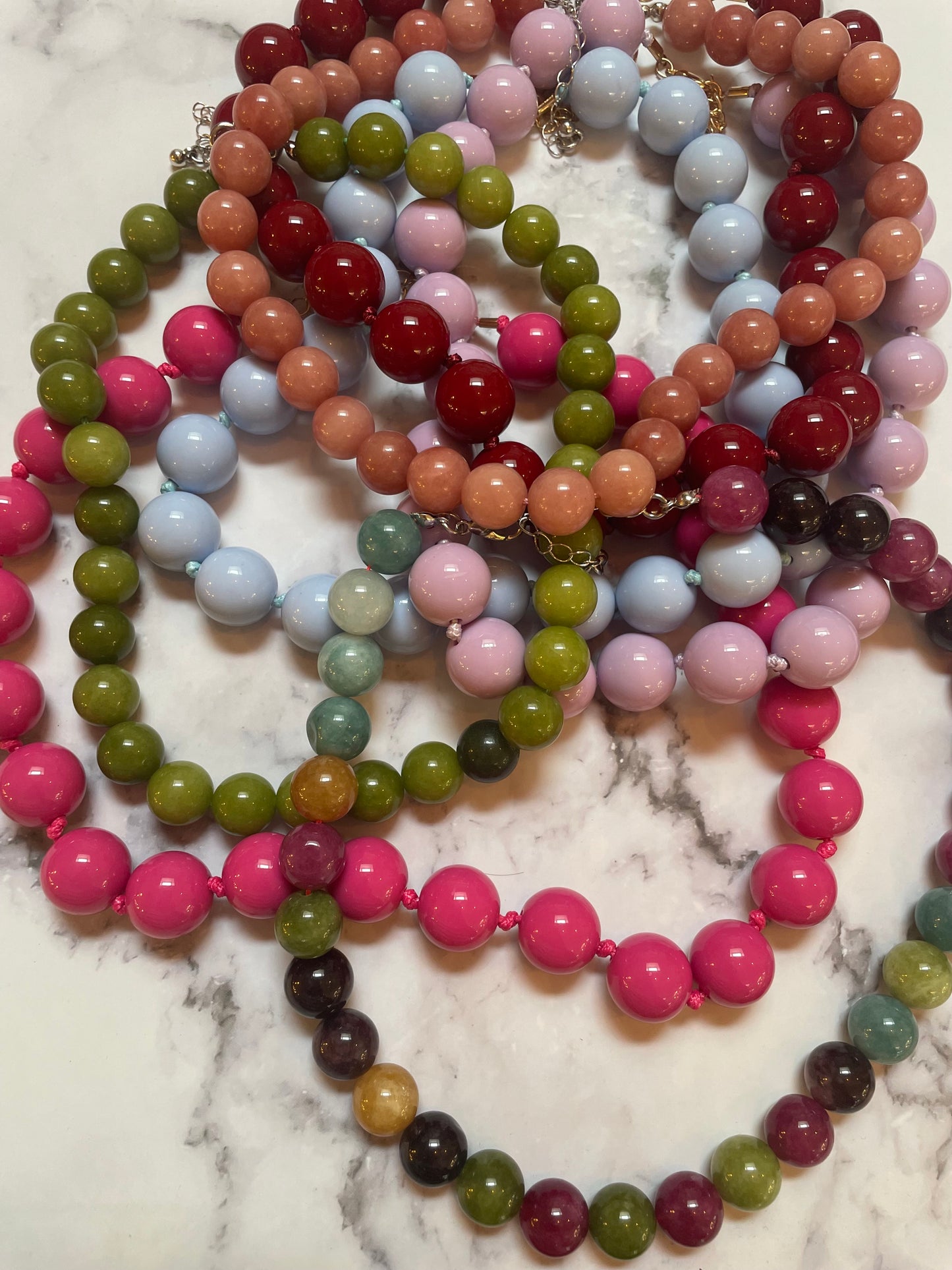 Kralen ketting donker rood