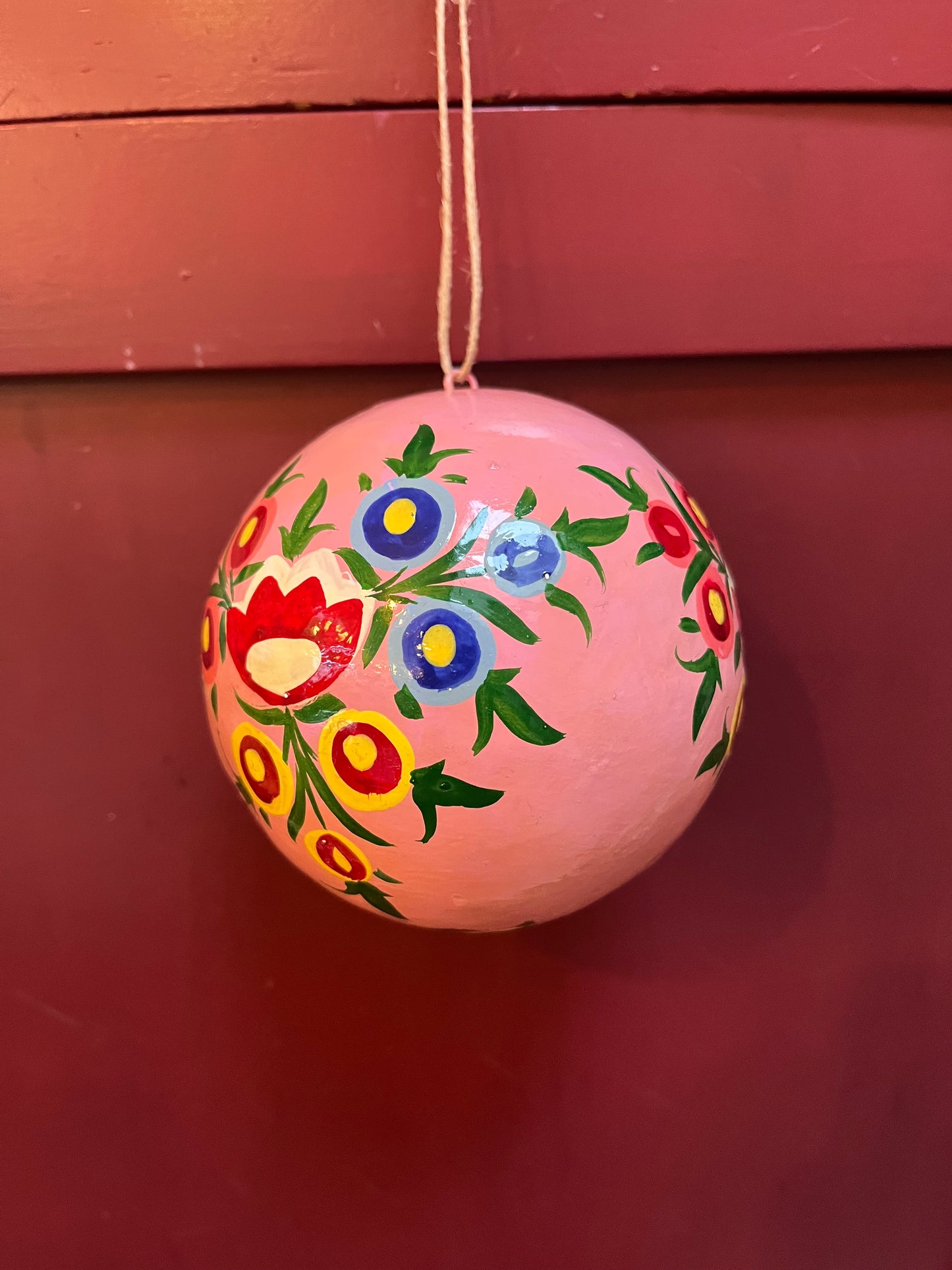Papier maché kerstballen XL diverse kleuren