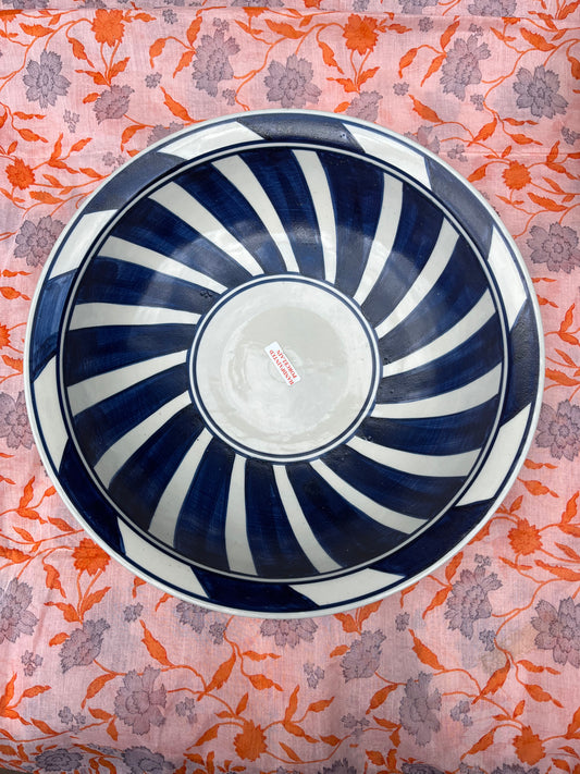 Schaal maat L blauw gestreept