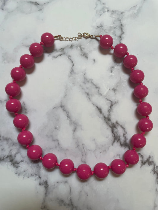 Kralen ketting fel roze