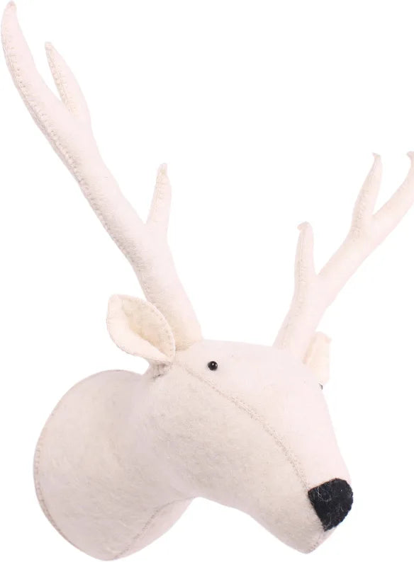 Kidsdepot Zoo dierenkop rendier wit
