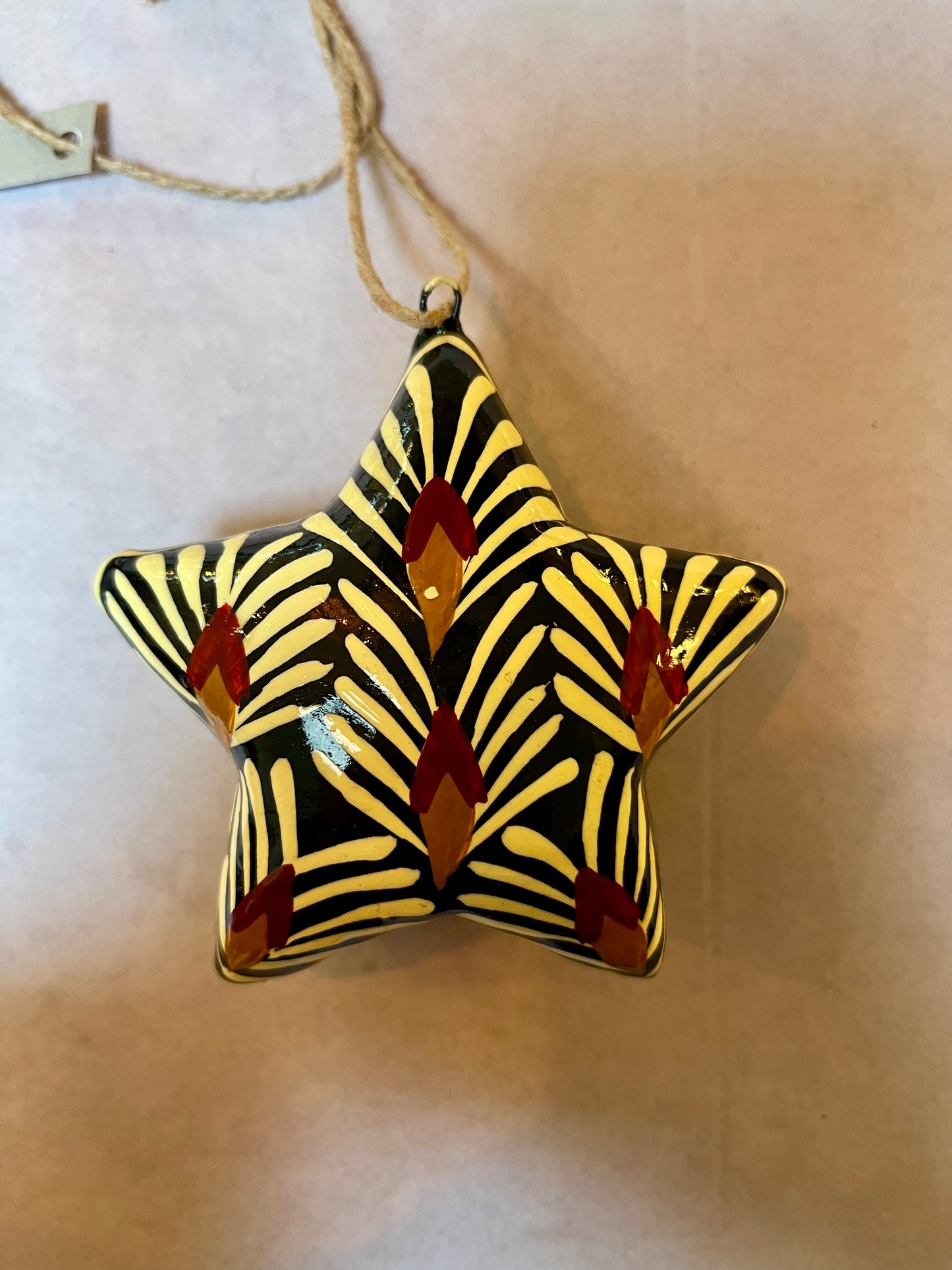 Papier Maché hanger/kerstbal Ster Gekleurde Varianten