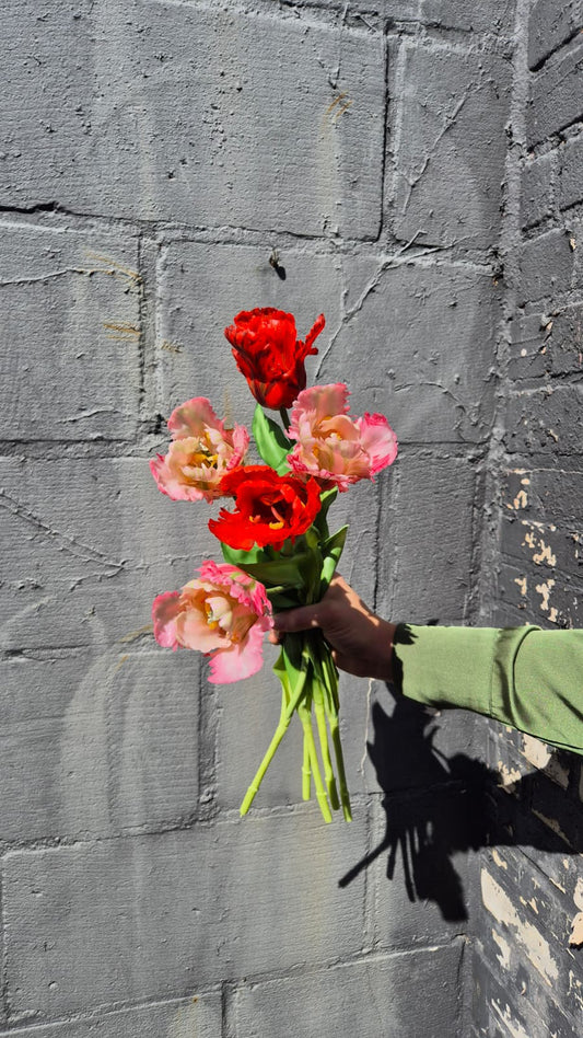 Papegaaien tulpen boeket groot