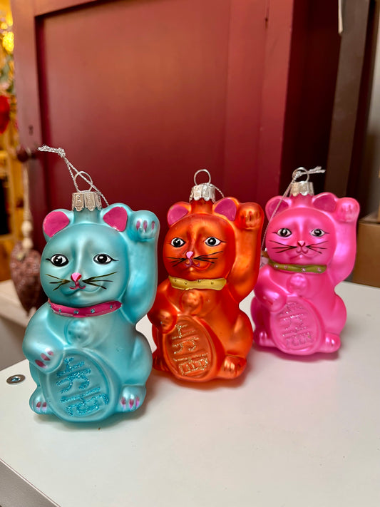 Kerstbal diverse lucky cats