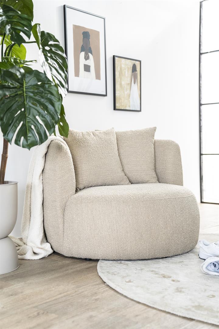 Eleonora fauteuil Louis met kussen zand