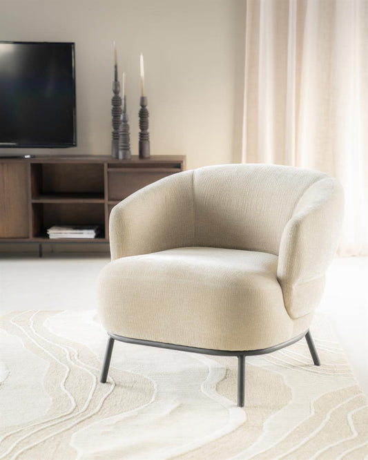 Eleonora fauteuil David taupe / zand
