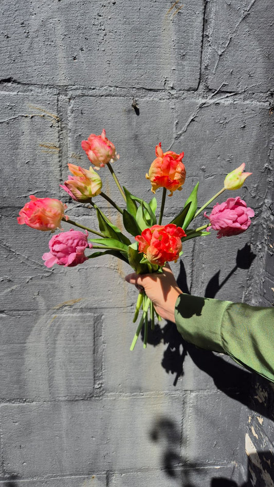Papegaaien tulpen boeket multi