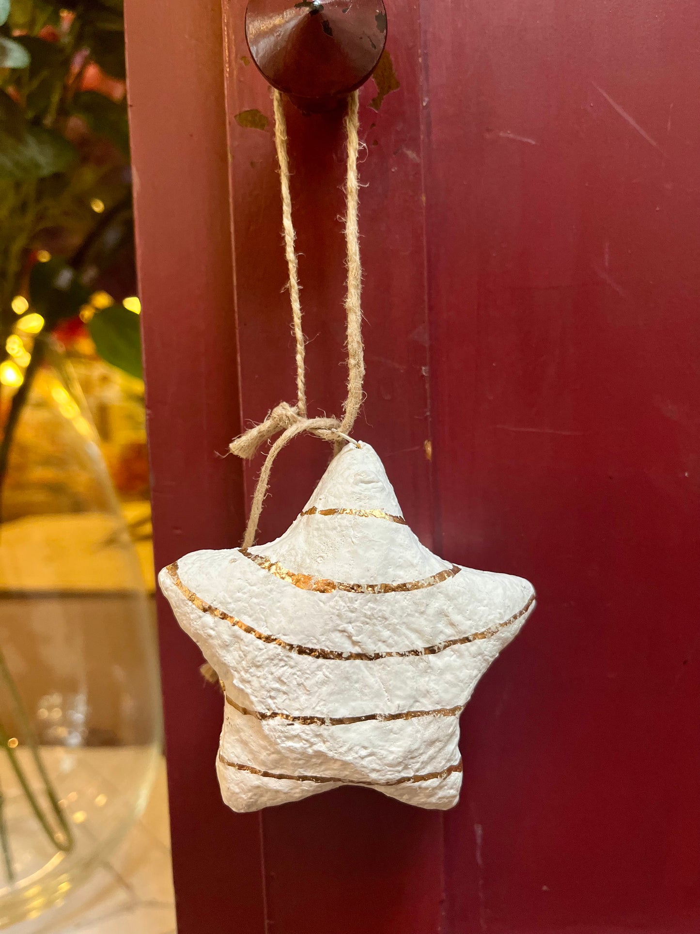 Papier-maché Ster Streepjes