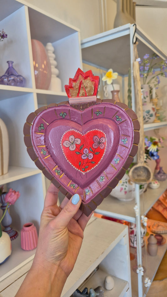 Handbeschilderd hart rood