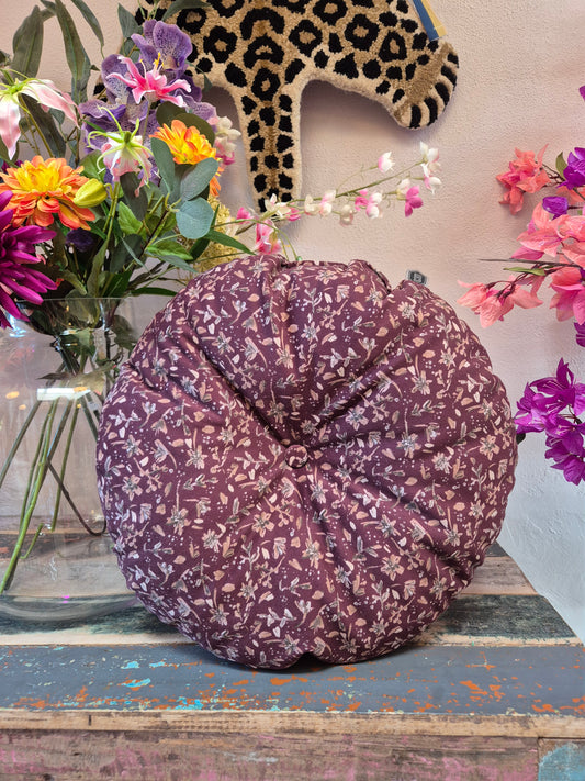 Be Pure kussen rond paars bloemenprint 45 cm
